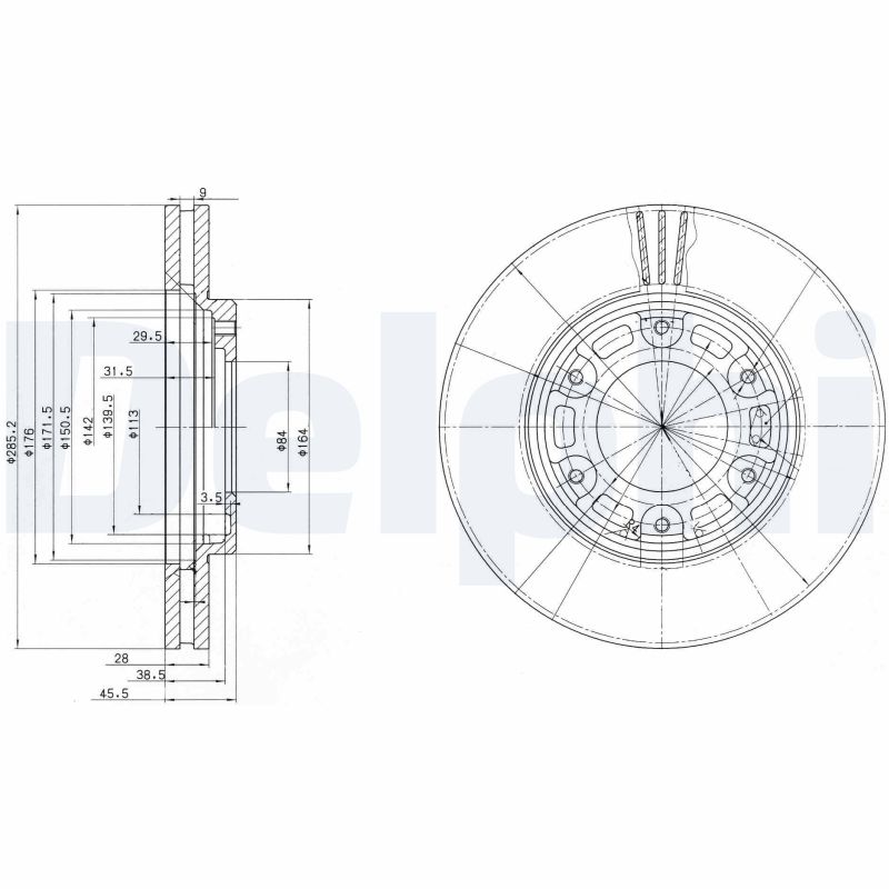 DELPHI DLP BG3193 Féktárcsa