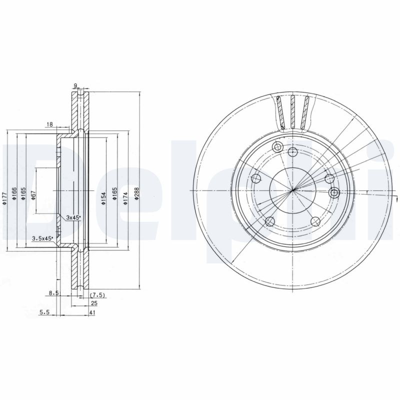 DELPHI BG3240C Féktárcsa (Ár 2db-ra, készlet)