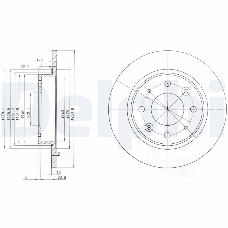 DELPHI BG3336 BG3336 FÉKTÁRCSA  - DOUBLE PACK - 2DB/CIKKSZÁM