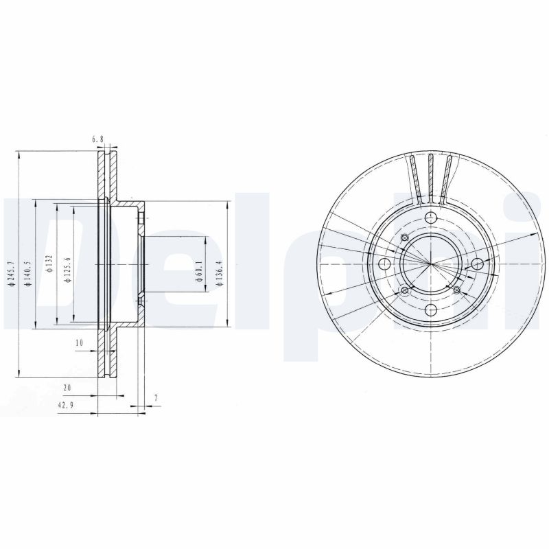 DELPHI DLP BG3341 Féktárcsa