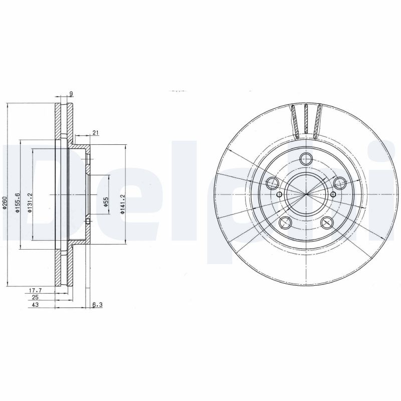 DELPHI DLP BG3347 Féktárcsa