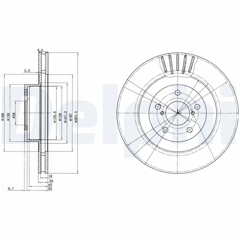 DELPHI BG3413 BG3413 FÉKTÁRCSA  - DOUBLE PACK - 2DB/CIKKSZÁM