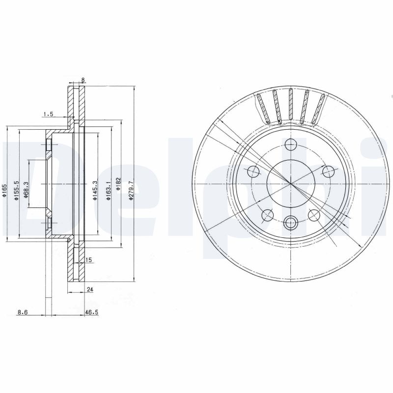 DELPHI BG3417 Féktárcsa (Ár 2db-ra) 1db rendelése=2db tárcsa