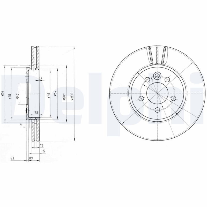 DELPHI DLP BG3503 Féktárcsa