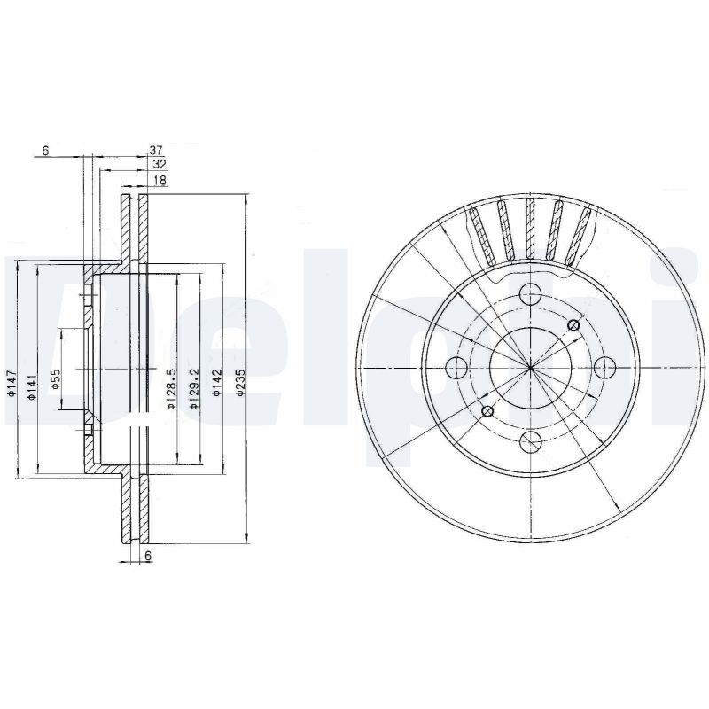 DELPHI BG3519 Féktárcsa (Ár 2db-ra, készlet)