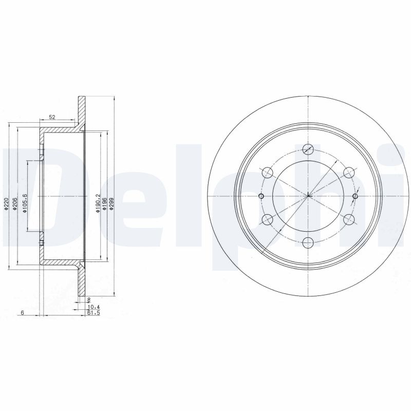 DELPHI DLP BG3522 Féktárcsa