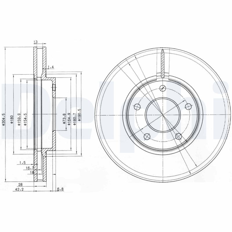 DELPHI DLP BG3547 Féktárcsa