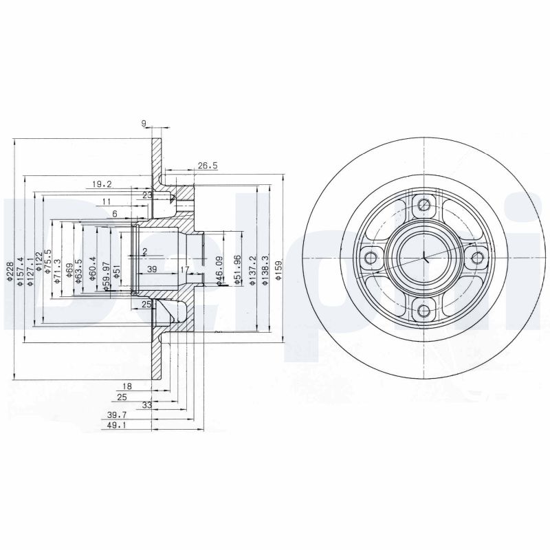 DELPHI BG3570 Féktárcsa (Ár 2db-ra) 1db rendelése=2db tárcsa