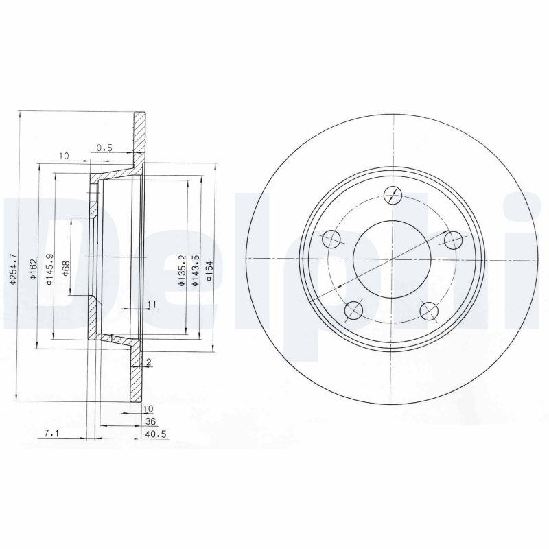 DELPHI DLP BG3671 Féktárcsa