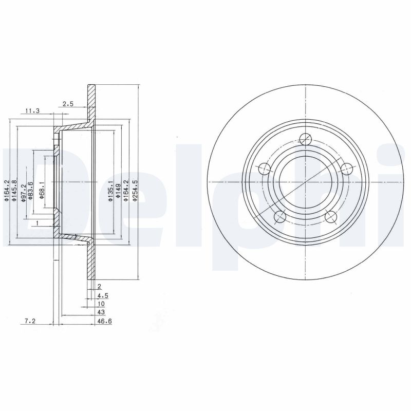 DELPHI DLP BG3672 Féktárcsa