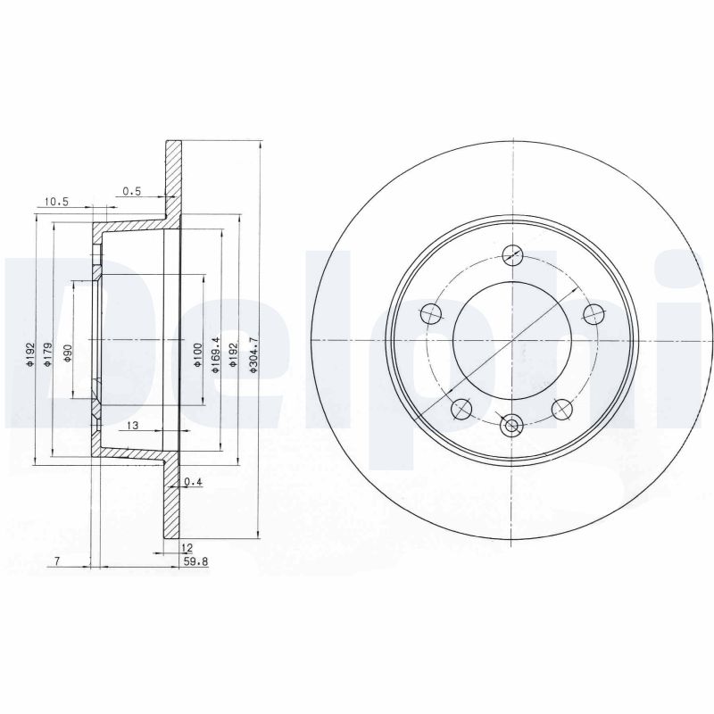 DELPHI BG3681 Féktárcsa (Ár 2db-ra) 1db rendelése=2db tárcsa