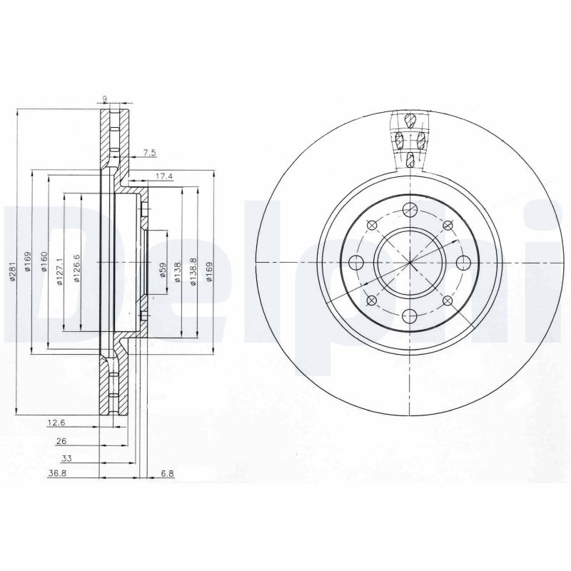 DELPHI BG3699 BG3699 FÉKTÁRCSA  - DOUBLE PACK - 2DB/CIKKSZÁM