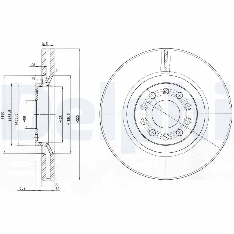 DELPHI BG3714 Féktárcsa (Ár 2db-ra) 1db rendelése=2db tárcsa