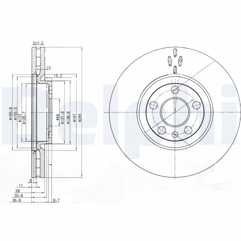 DELPHI DLP BG3740 Féktárcsa