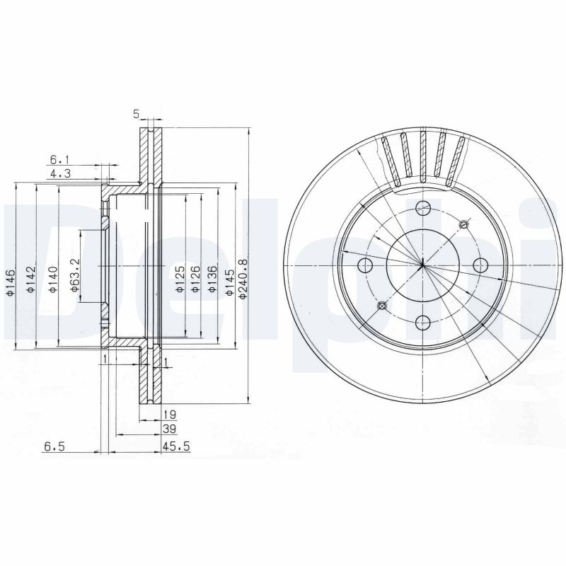 DELPHI BG3749 BG3749 FÉKTÁRCSA