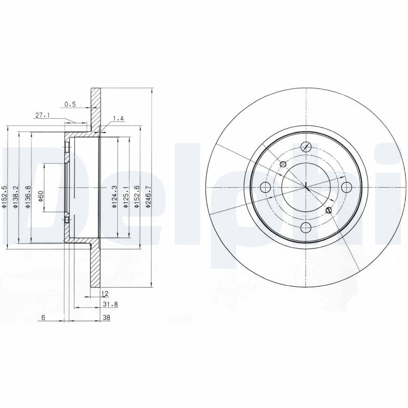 DELPHI BG3769 Féktárcsa (Ár 2db-ra) 1db rendelése=2db tárcsa