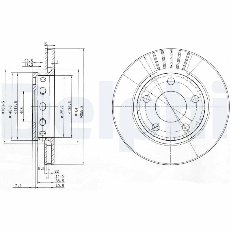 DELPHI BG3785 Féktárcsa (Ár 2db-ra) 1db rendelése=2db tárcsa