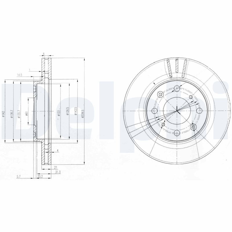 DELPHI DLP BG3794 Féktárcsa