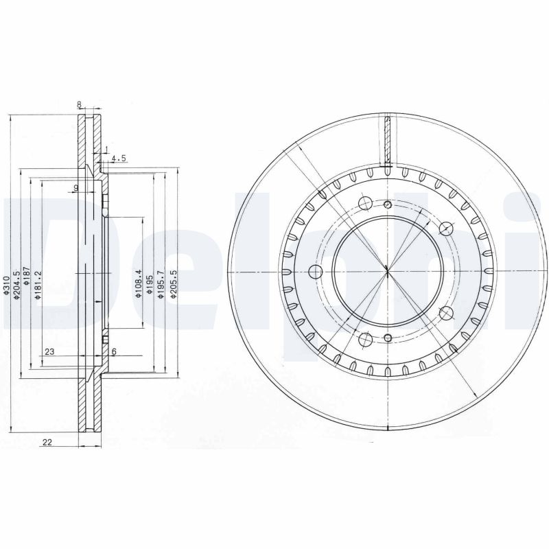 DELPHI BG3821 Féktárcsa (Ár 2db-ra) 1db rendelése=2db tárcsa