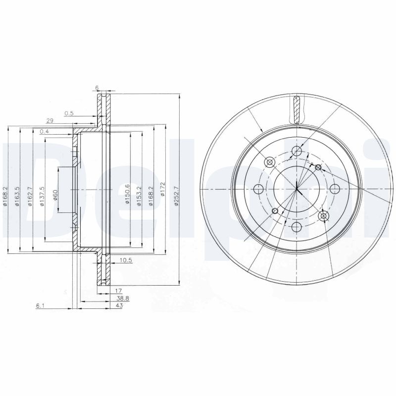 DELPHI BG3884 Féktárcsa (Ár 2db-ra) 1db rendelése=2db tárcsa