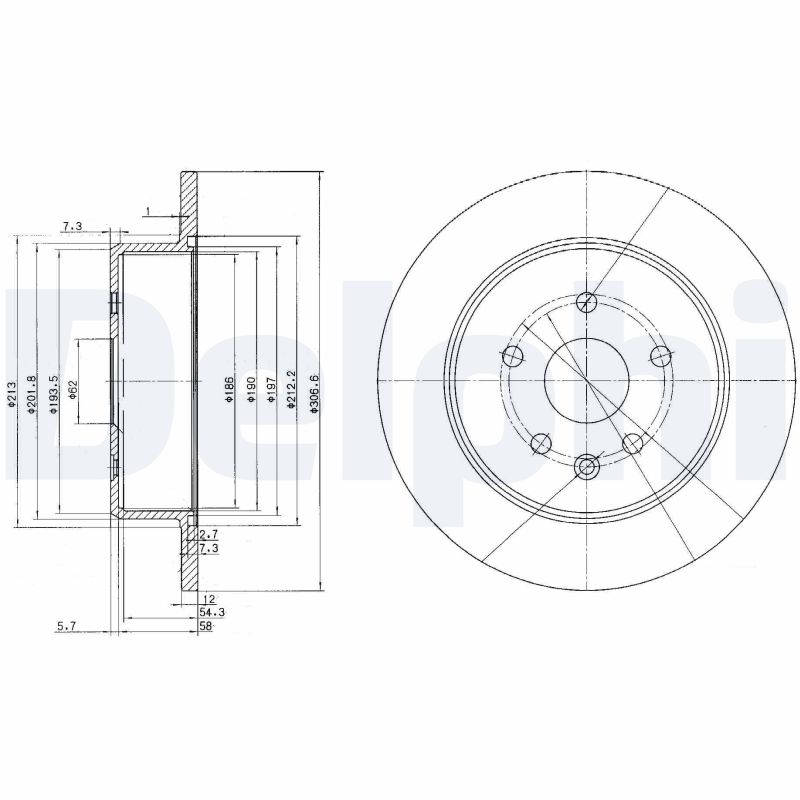 DELPHI DLP BG3907 Féktárcsa