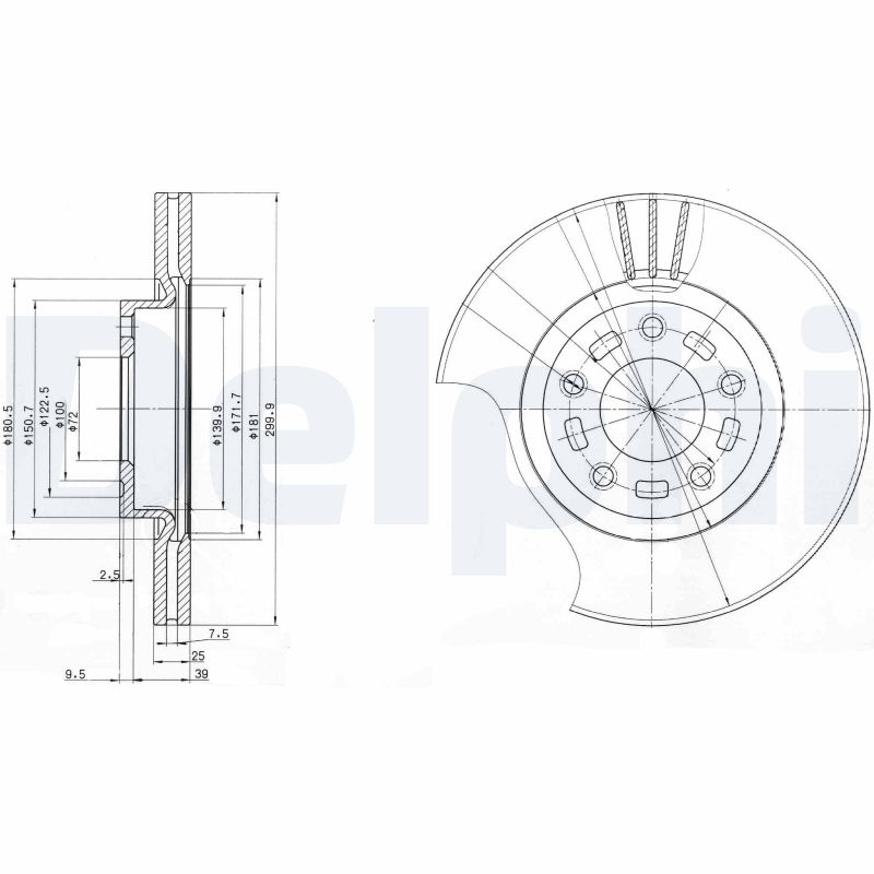 DELPHI BG3928 BG3928 FÉKTÁRCSA  - DOUBLE PACK - 2DB/CIKKSZÁM