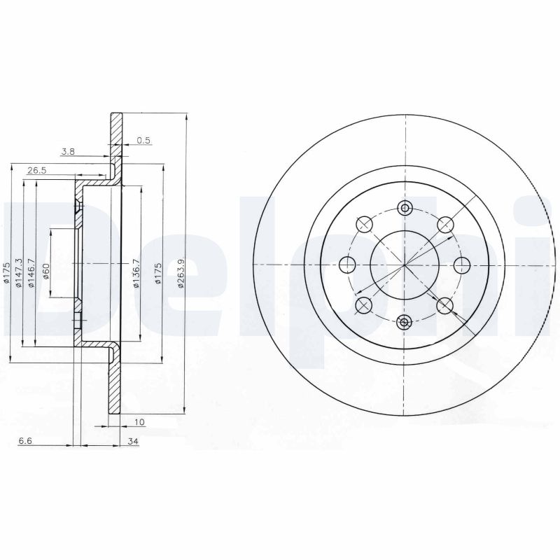 DELPHI BG3945 Féktárcsa (Ár 2db-ra) 1db rendelése=2db tárcsa