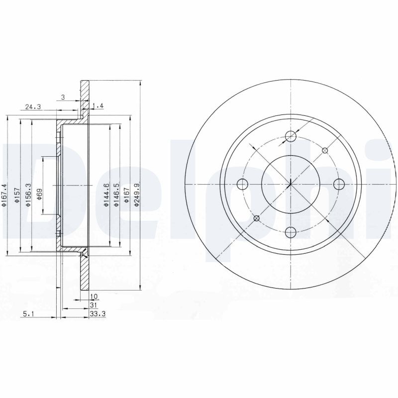 DELPHI BG3971 Féktárcsa (Ár 2db-ra) 1db rendelése=2db tárcsa