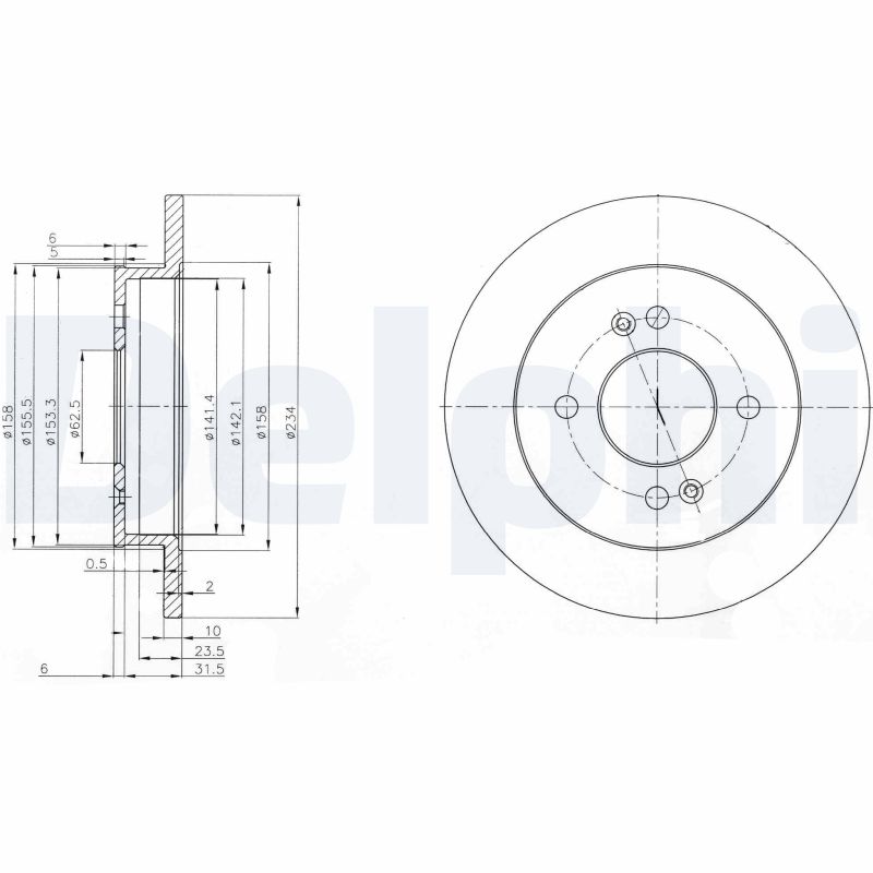 DELPHI BG3981C Féktárcsa