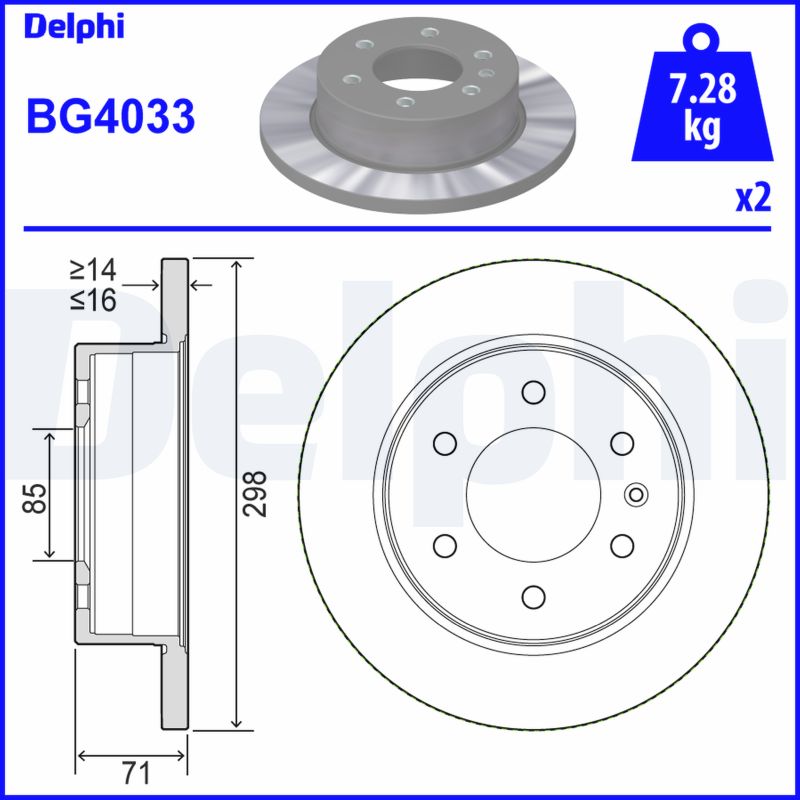 DELPHI DLP BG4033 Féktárcsa