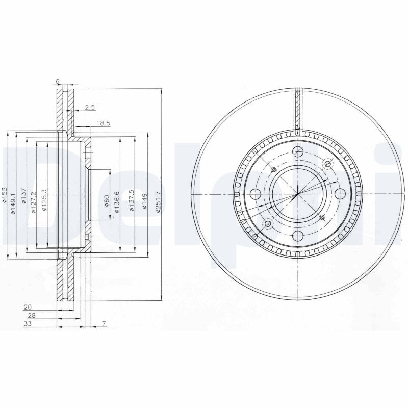 DELPHI DLP BG4049C Féktárcsa