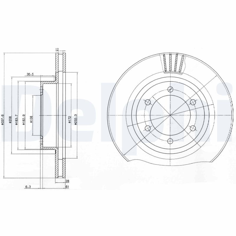 DELPHI BG4052 Féktárcsa