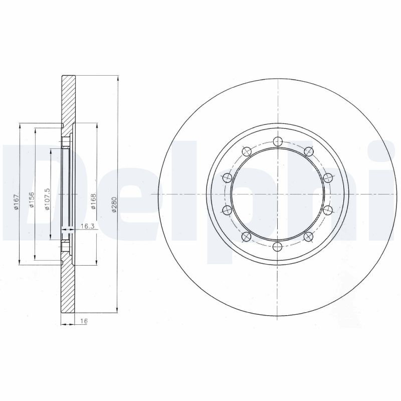 DELPHI BG4075 Féktárcsa (Ár 2db-ra) 1db rendelése=2db tárcsa