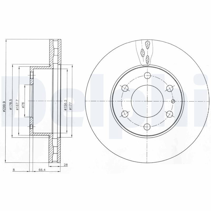 DELPHI BG4100 Féktárcsa (Ár 2db-ra) 1db rendelése=2db tárcsa