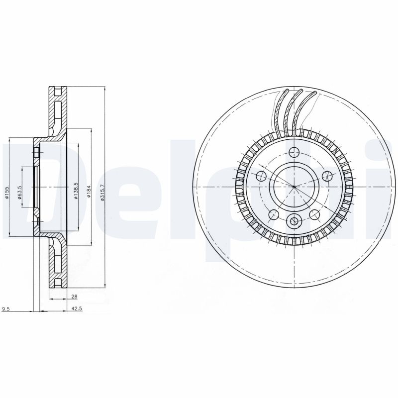 DELPHI DLP BG4123 Féktárcsa