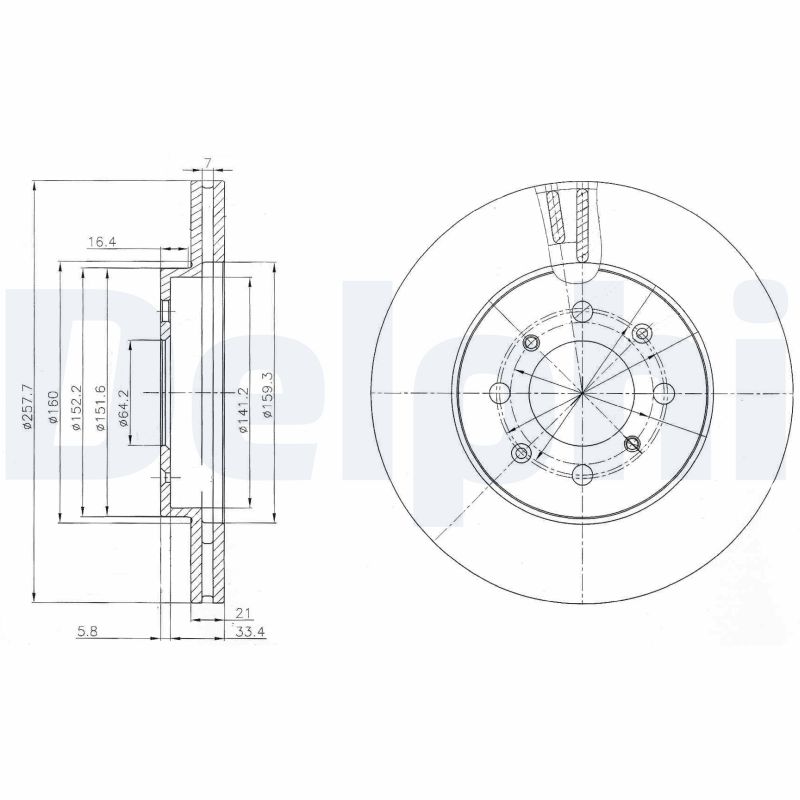 DELPHI DLP BG4148C Féktárcsa