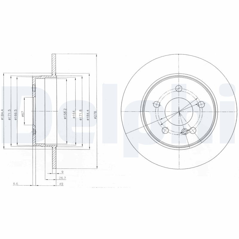 DELPHI BG4152 Féktárcsa (Ár 2db-ra) 1db rendelése=2db tárcsa