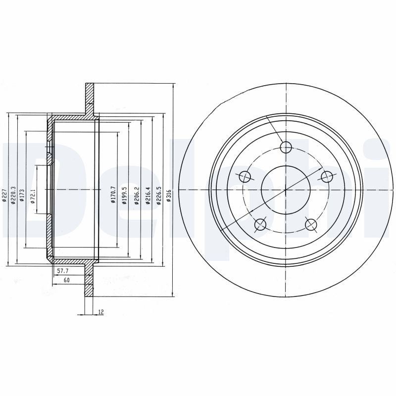 DELPHI DLP BG4157 Féktárcsa