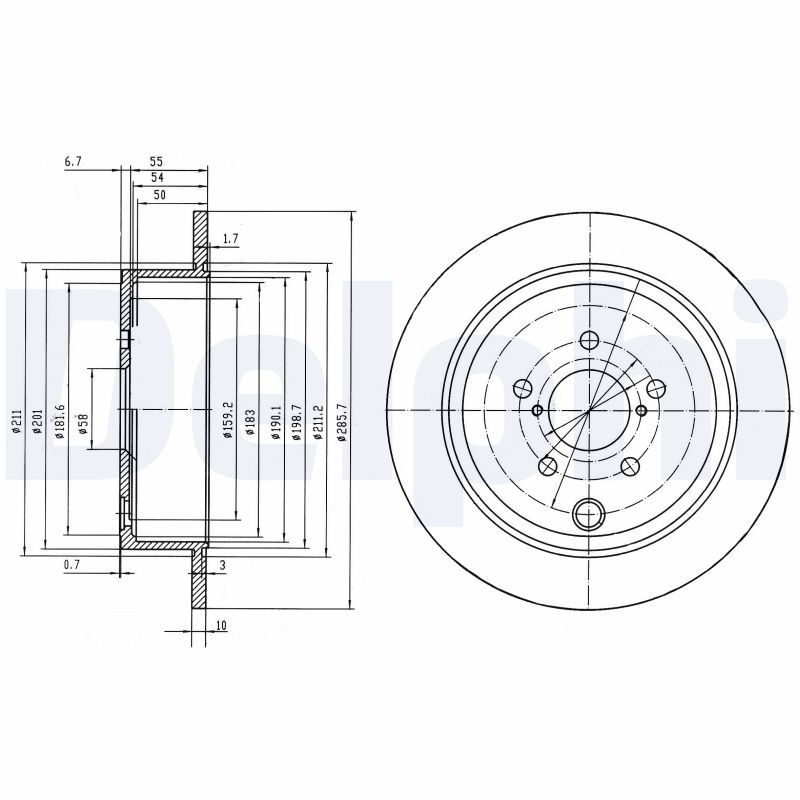 DELPHI DLP BG4158 Féktárcsa