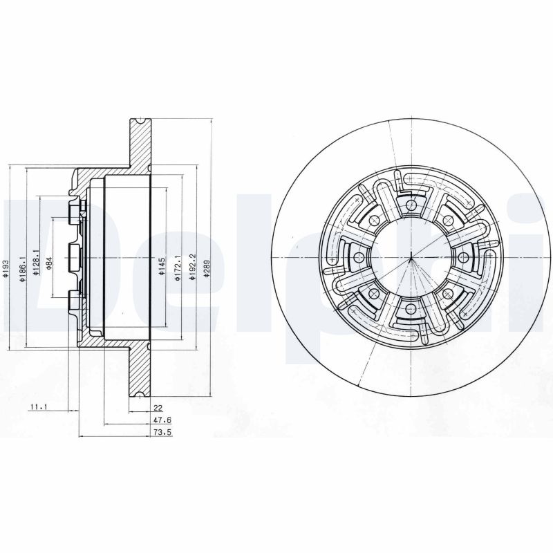 DELPHI BG4171 Féktárcsa (Ár 2db-ra) 1db rendelése=2db tárcsa