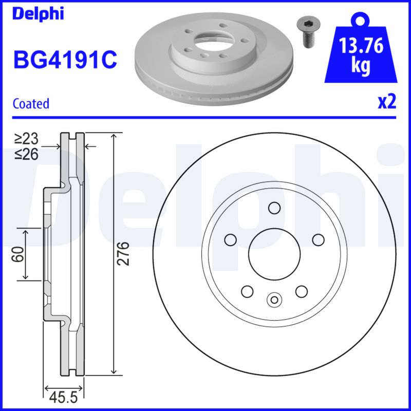 DELPHI DLP BG4191C Féktárcsa