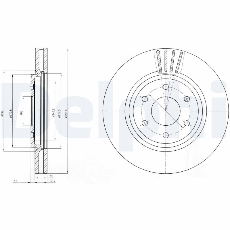 DELPHI BG4205 Féktárcsa (Ár 2db-ra) 1db rendelése=2db tárcsa