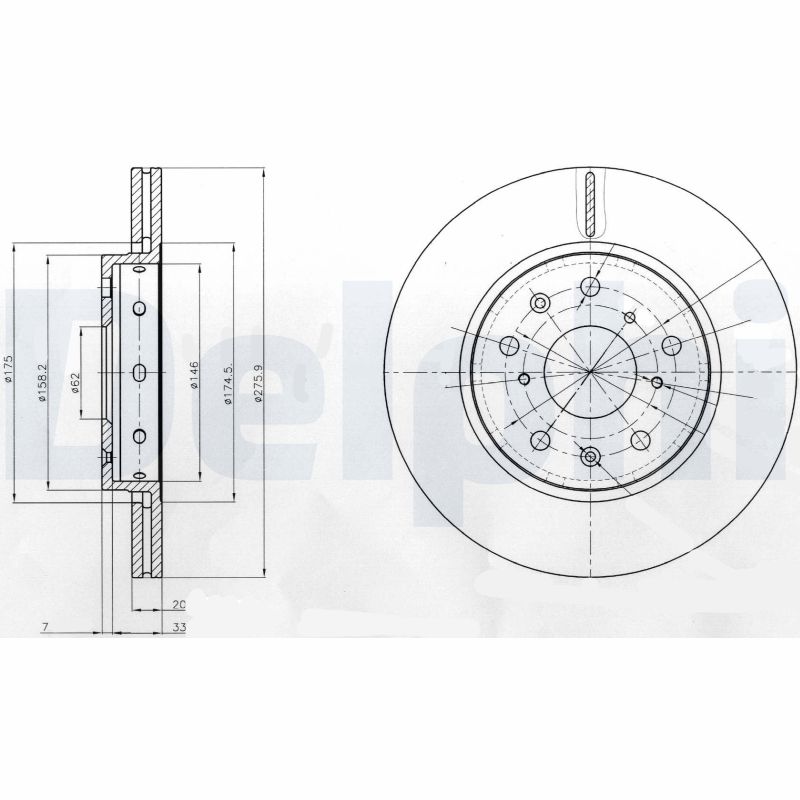 DELPHI DLP BG4208 Féktárcsa