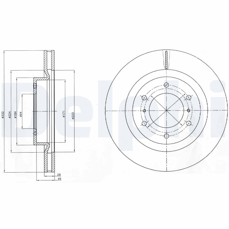 DELPHI BG4228 Féktárcsa (Ár 2db-ra) 1db rendelése=2db tárcsa