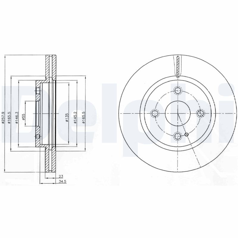 DELPHI DLP BG4254C Féktárcsa