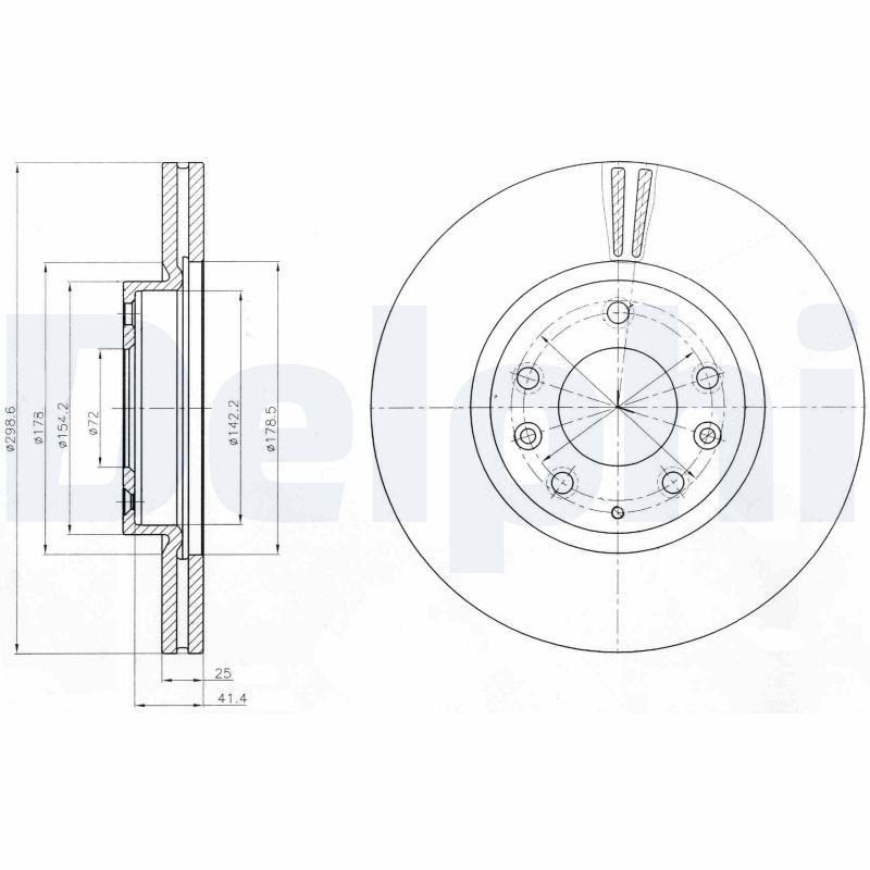 DELPHI 1001837817 BG4255C - Első féktárcsa