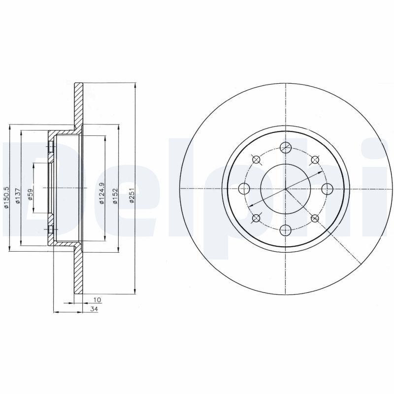 DELPHI BG4312 BG4312 FÉKTÁRCSA  - DOUBLE PACK - 2DB/CIKKSZÁM