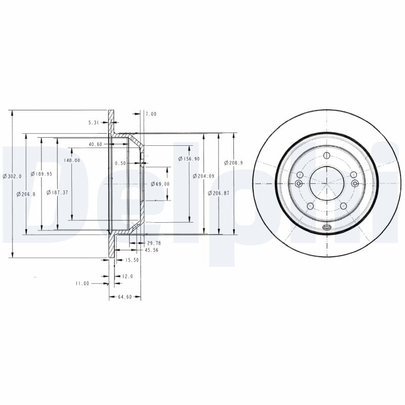 DELPHI BG4335 Féktárcsa (Ár 2db-ra) 1db rendelése=2db tárcsa