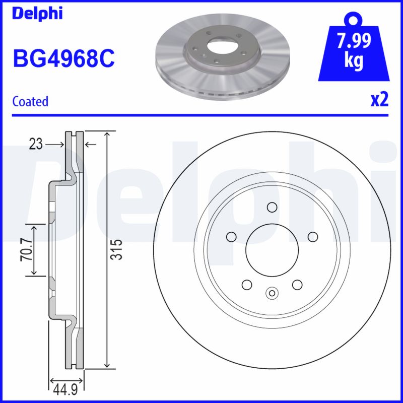 DELPHI DLP BG4968C 1020210 FÉKTÁRCSA