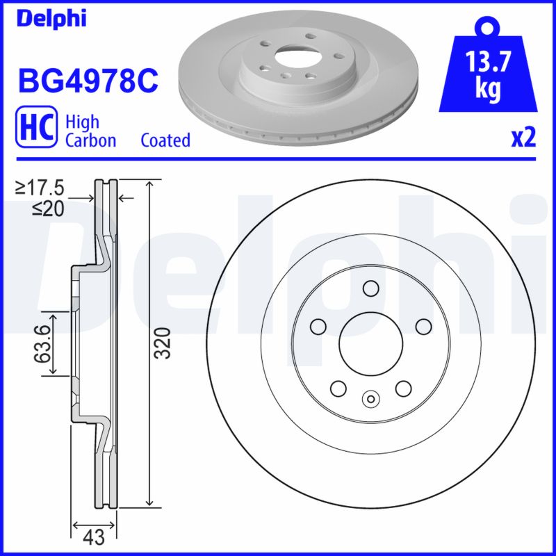 DELPHI BG4978C Féktárcsa